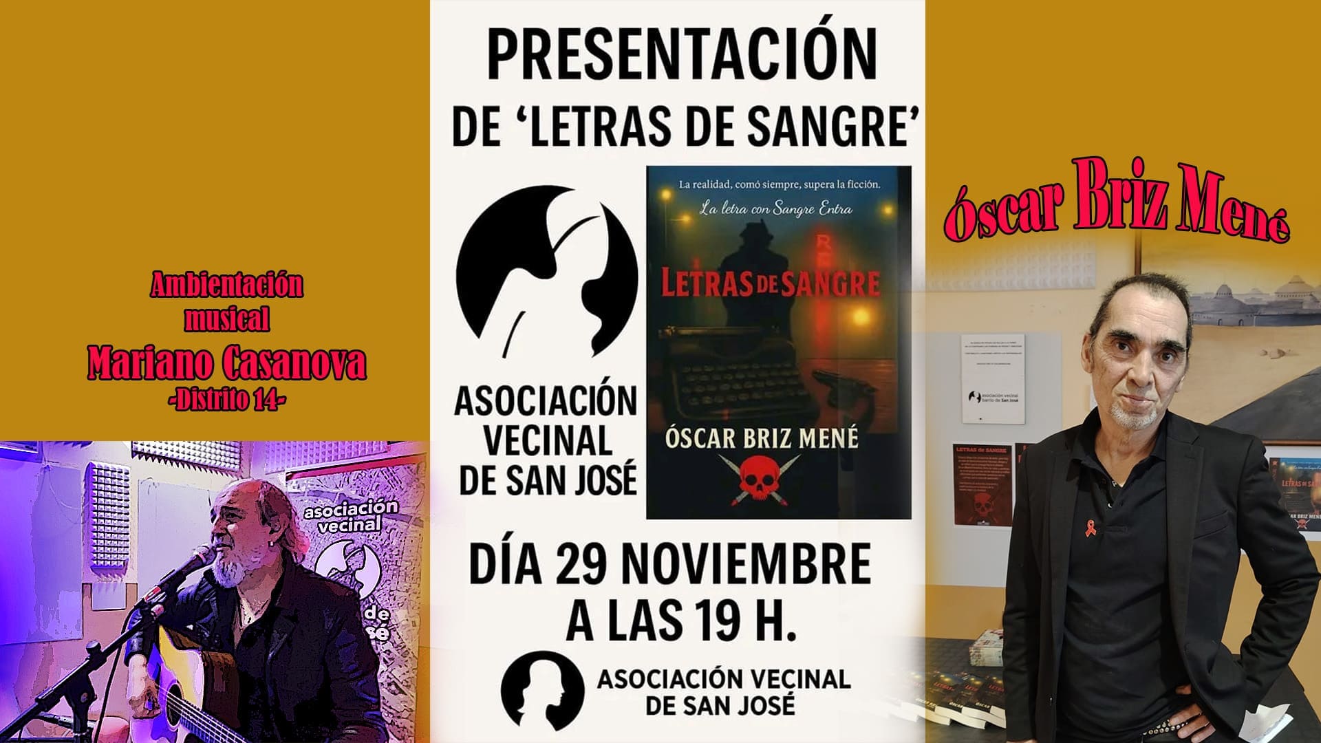 Óscar Briz Mené – Presentación de ‘Letras de Sangre’