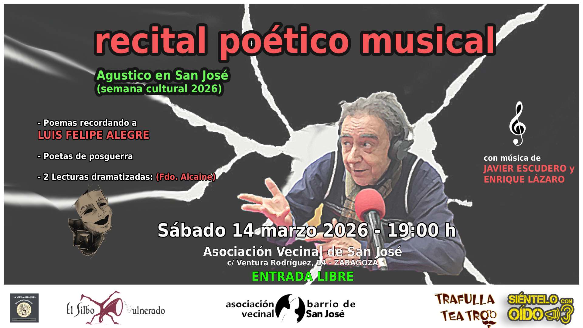 Recital poético musical. En memoria de Luis Felipe Alegre